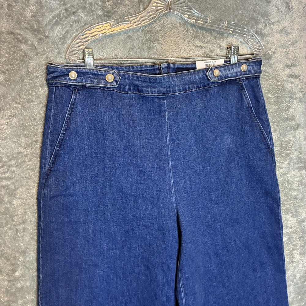 Charter Club Womens Denim Culottes 16 Plus Wide Leg Gaucho Flared 70s Retro NWT